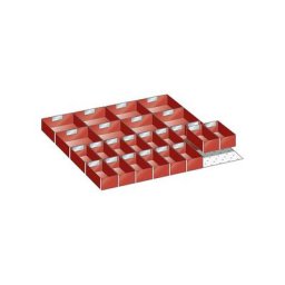 LISTA Compartimentation en plastique, pour dimensions armoire 717 x 725 mm, pour hauteur tiroirs 100 mm