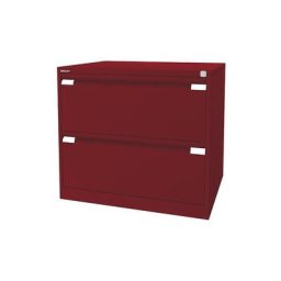 BISLEY Classeur pour dossiers suspendus à 2 rangées, 2 tiroirs, format A4, rouge cardinal