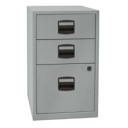BISLEY Caisson hauteur bureau PFA, 2 tiroirs, 1 tiroir pour DS, argent