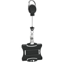 DURABLE Porte-document à yoyo EXTRA STRONG, pour 1 carte, lot de 10, noir