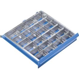 Kit de compartimentation pour tiroirs, 24 casiers pour tiroir hauteur 100 mm, 3 séparations longitudinales, 20 transversales