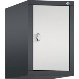 C+P Rehausse pour armoire CLASSIC, 1 compartiment, largeur compartiment 300 mm, gris noir / gris clair