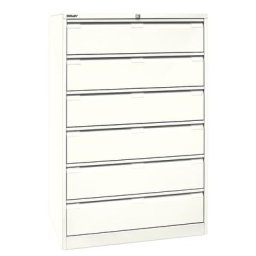 BISLEY Armoire à fiches, trois rangées, format A5, 6 tiroirs, blanc pur