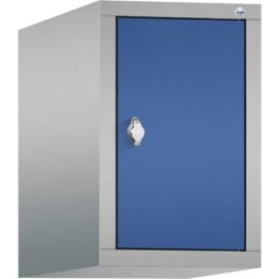 C+P Rehausse pour armoire CLASSIC, 1 compartiment, largeur compartiment 300 mm, aluminium / bleu gentiane