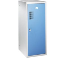 eurokraft basic Vestiaire multicases combiné, module unique, h x l x p 1000 x 400 x 500 mm, dispositif porte-cadenas, corps gris clair / porte bleu clair
