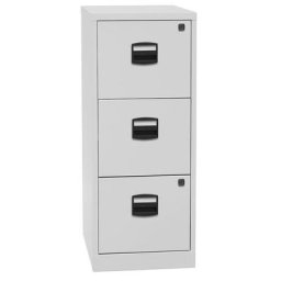 BISLEY Classeur pour dossiers suspendus PFA, 3 tiroirs, gris clair