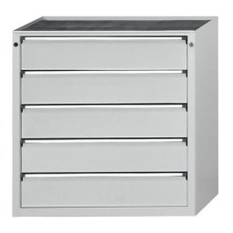 ANKE Armoire à tiroirs, l x p 910 x 675 mm, charge max. tiroirs 200 kg, 5 tiroirs, hauteur 980 mm, façade gris clair