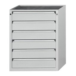 ANKE Armoire à tiroirs sans plateau, largeur 760 mm, charge max. tiroirs 200 kg, 6 tiroirs de 150 mm, façade gris clair