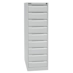 BISLEY Armoire à fiches, deux rangées, format A6, 9 tiroirs, gris clair