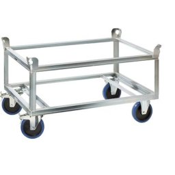 eurokraft pro Plateau roulant en acier, pour palettes Europe, charge max. 1000 kg, hauteur de chargement 650 mm, galvanisé