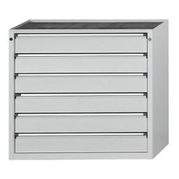 ANKE Armoire à tiroirs sans plateau, largeur 1060 mm, charge max. tiroirs 200 kg, 6 tiroirs de 150 mm, façade gris clair