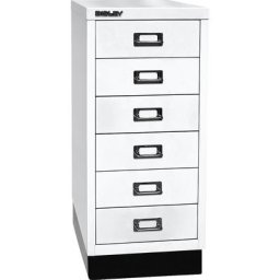 BISLEY MultiDrawer™ série 29, avec socle, format A4, 6 tiroirs, blanc trafic