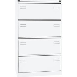 BISLEY Classeur pour dossiers suspendus LIGHT, à 2 rangées, 4 tiroirs, format A4, blanc trafic