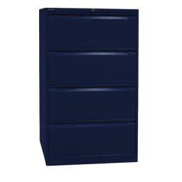BISLEY Classeur pour dossiers suspendus à 2 rangées, 4 tiroirs, format A4, bleu oxford