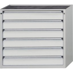 ANKE Armoire à tiroirs, l x p 1060 x 675 mm, charge max. tiroirs 200 kg, 6 tiroirs, hauteur 980 mm, façade gris clair