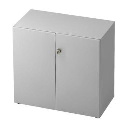 eurokraft pro ANNY - Armoire de bureau, portes battantes, 1 tablette, gris clair / gris clair