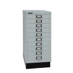 BISLEY MultiDrawer™ série 29, avec socle, format A4, 10 tiroirs, argent