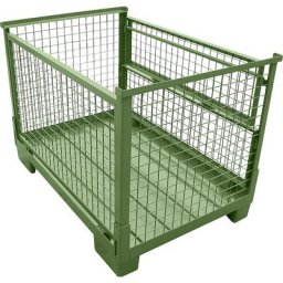 Heson Caisse-palette gerbable pliante, L x l 1240 x 835 mm, force 1000 kg, vert réséda