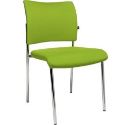 Topstar Siège visiteur empilable, 4 pieds, dossier rembourré, lot de 2, vert pomme