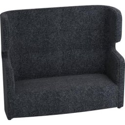 BISLEY Canapé acoustique VIVO, deux places avec dossier haut, gris foncé