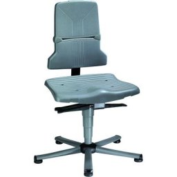 bimos Siège d'atelier SINTEC, contact permanent, assise inclinable, piétement en tube d'acier à cinq branches sur patins