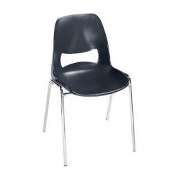 Chaise à coque en polypropylène, sans rembourrage, anthracite, lot de 2