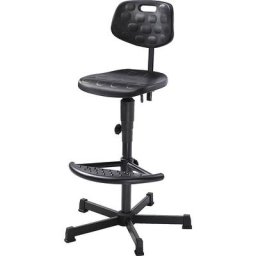 meychair Siège d'atelier à assise en mousse PU, avec repose-pieds, avec patins et repose-pieds
