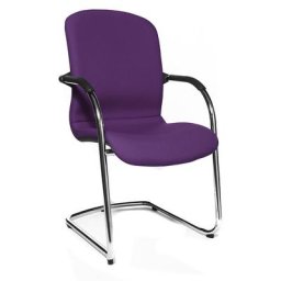 Topstar OPEN CHAIR - le siège visiteur design, fauteuil rembourré à piétement luge, lot de 2, violet