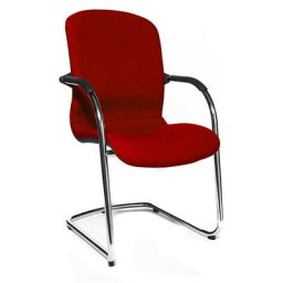 Topstar OPEN CHAIR - le siège visiteur design, fauteuil rembourré à piétement luge, lot de 2, rouge