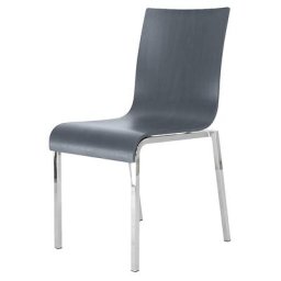 Chaise à coque en bois CUBIC, h x l x p 860 x 450 x 520 mm, lot de 4, coque anthracite