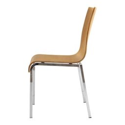 Chaise à coque en bois CUBIC, h x l x p 860 x 450 x 520 mm, lot de 4, coque hêtre naturel