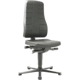 bimos Siège d'atelier All-in-One, avec patins, mousse PU noire