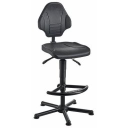 meychair Siège d'atelier pour poids élevés, charge max. 160 kg, avec patins et repose-pieds, hauteur réglable de 590 à 840 mm