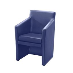 Fauteuil club rectangulaire, h x l x p 850 x 575 x 530 mm, habillage polyuréthane bleu foncé