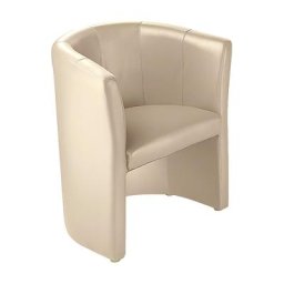 Fauteuil club, habillage polyuréthane, beige