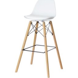 Tabouret de bar STEELWOOD, avec coussin, lot de 2, blanc