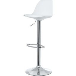 Tabouret de bar BOBBA, avec coussin, lot de 2, blanc