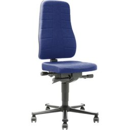 bimos Siège d'atelier All-in-One, avec roulettes, garniture tissu bleu