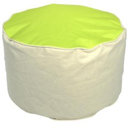 Pouf, h x Ø 320 x 530 mm, beige / vert pomme