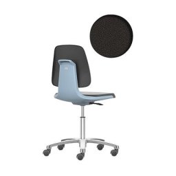 bimos Siège d'atelier LABSIT, piétement cinq branches avec roulettes, assise à habillage tissu, bleu
