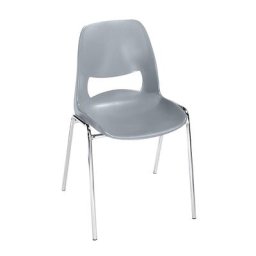Chaise à coque en polypropylène, sans rembourrage, gris, lot de 4