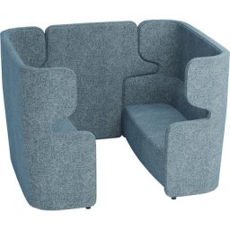 BISLEY Canapé acoustique VIVO, 2 deux places avec dossier haut, paroi médiane, bleu clair