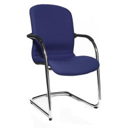 Topstar OPEN CHAIR - le siège visiteur design, fauteuil rembourré à piétement luge, lot de 2, bleu roi