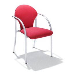 Fauteuil empilable, h x l x p assise 470 x 450 x 490 mm, habillage rouge, lot de 2