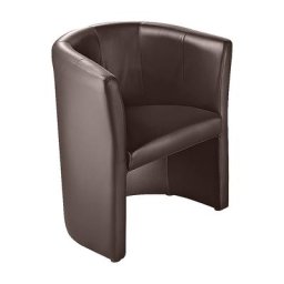 Fauteuil club, habillage polyuréthane, chocolat