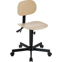 meychair Siège d'atelier à hauteur réglable par serrage mécanique, avec roulettes, bois