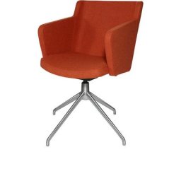 Topstar Fauteuil visiteur SFH, articulation 3D de l'assise et piétement cinq branches, orange