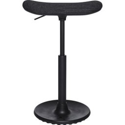 Topstar Tabouret SITNESS H, modèle H2, avec assise type skateboard, habillage noir à motifs, semelle noire