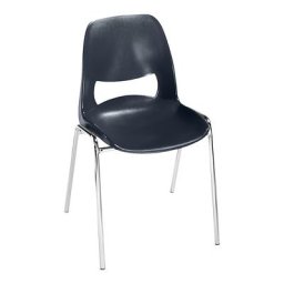 Chaise à coque en polypropylène, sans rembourrage, anthracite, lot de 4