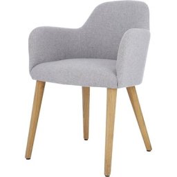 Fauteuil en loden FLAMINIA, pieds en chêne massif, gris